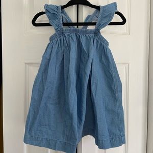 Baby Girl Denim Flutter Strap Dress